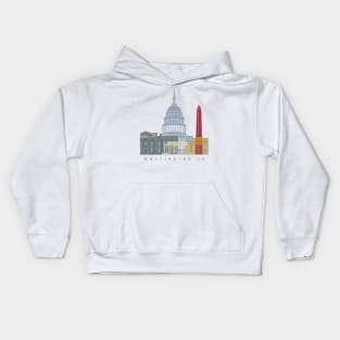 Washington DC skyline poster Kids Hoodie